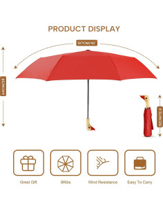 Paraguas Compacto LEAGERA Pato para Niñas 94 cm Plegable 2