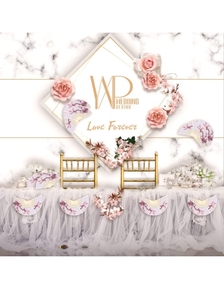 12 Abanicos Plegables Decorativos de Flor de Cerezo LEFTSTARER