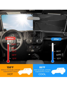 Sombrilla para Parabrisas JoyTutus JK JKU 2007-2018 Plegable 2