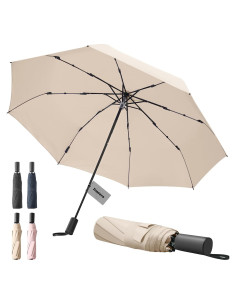 Paraguas Mini Plegable Trenovo Beige UV Impermeable 17.5cm