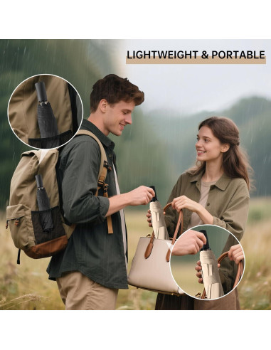 Paraguas Mini Plegable Trenovo Beige UV Impermeable 17.5cm