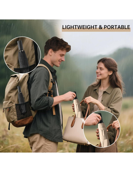 Paraguas Mini Plegable Trenovo Beige UV Impermeable 17.5cm