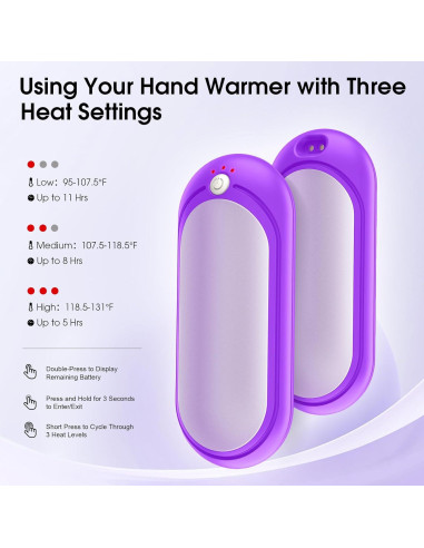 Calentadores de Manos Recargables WarmEmbrace 2 Piezas 10000mAh