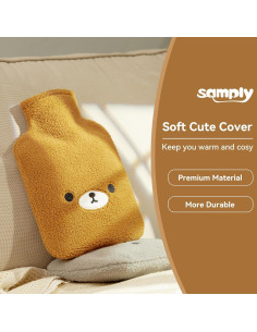 Botella de Agua Caliente Samply Oso Marrón con Funda Suave 2