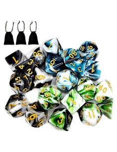 Juego de Dados Poliedricos DND QHFLY 3 Juegos con Bolsas