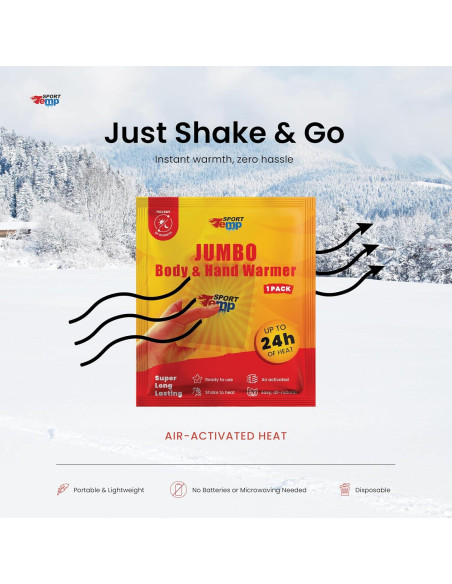 Calentadores de Manos Jumbo Sport Temp - 25 Piezas, 24 Horas Calor Calentadores de Manos Jumbo Sport Temp - 25 Piezas, 24 Horas Calor
