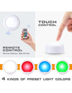 EverBrite Luz LED Táctil Multicolor 3 Piezas 80 Lúmenes 2