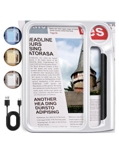 Lupa Recargable JARLINK 5X 10X con Luz LED Ajustable - Blanca