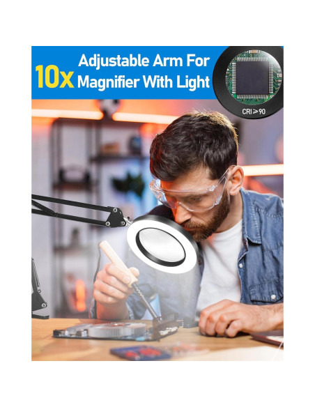Lupa iluminada TANYO 10x con Luz LED y Brazo Flexible Lupa iluminada TANYO 10x con Luz LED y Brazo Flexible