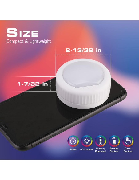 EverBrite Luz LED Táctil Multicolor 3 Piezas 80 Lúmenes