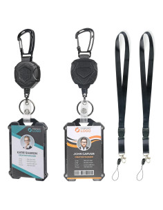 Soporte de Identificación Retráctil AIDSOTOU 2pack Negro