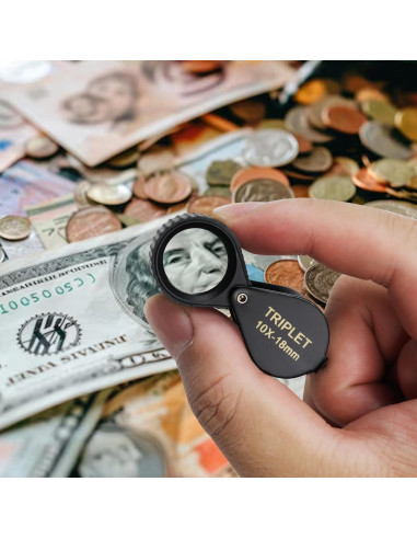 Lupa Mini Joyero JuviPerpric 20X Plegable con Lente de Vidrio