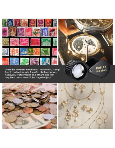 Lupa Mini Joyero JuviPerpric 20X Plegable con Lente de Vidrio