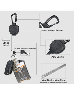 Soporte de Identificación Retráctil AIDSOTOU 2pack Negro 2