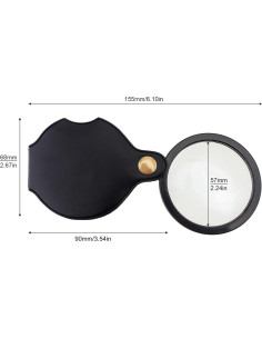 Lupa de Bolsillo 10X Smgda - 2 Piezas Plegables con Funda 2
