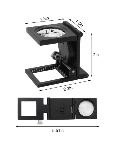 Lupa de Joyero Rongon 10X con Luz LED Plegable