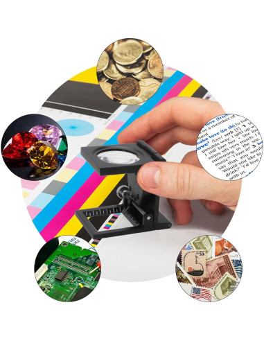 Lupa de Joyero Rongon 10X con Luz LED Plegable