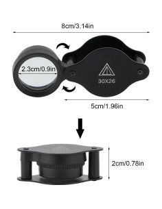 Lupa Plegable Rongon TA-101 30X para Joyeros 26mm 2