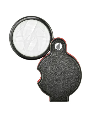 Lupa de bolsillo plegable SE 5x con lente de vidrio 3.81 cm