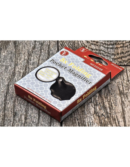 Lupa de bolsillo plegable SE 5x con lente de vidrio 3.81 cm