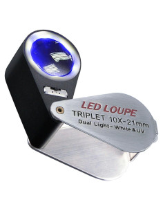 Lupa de Joyero Gain Express 10X con Luz LED y UV