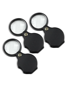 Set de 3 Lupas Mini 10X Zoolinn Plegables con Funda Protectora