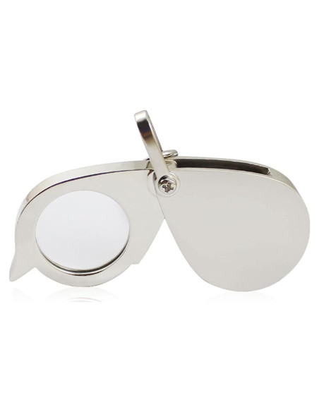Lupa de bolsillo 15X PurYupearl de metal plegable con llavero Lupa de bolsillo 15X PurYupearl de metal plegable con llavero