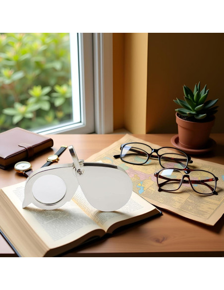 Lupa de bolsillo 15X PurYupearl de metal plegable con llavero Lupa de bolsillo 15X PurYupearl de metal plegable con llavero