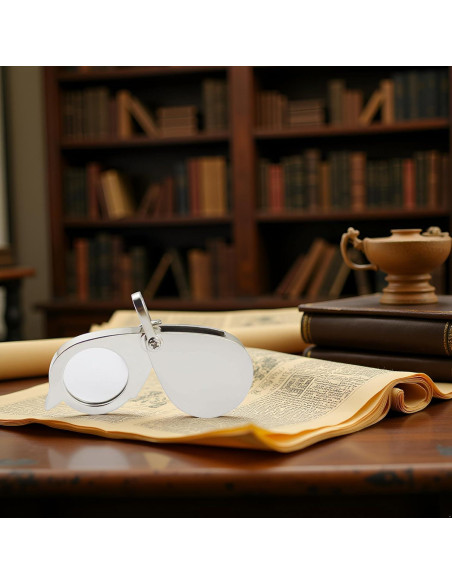 Lupa de bolsillo 15X PurYupearl de metal plegable con llavero Lupa de bolsillo 15X PurYupearl de metal plegable con llavero