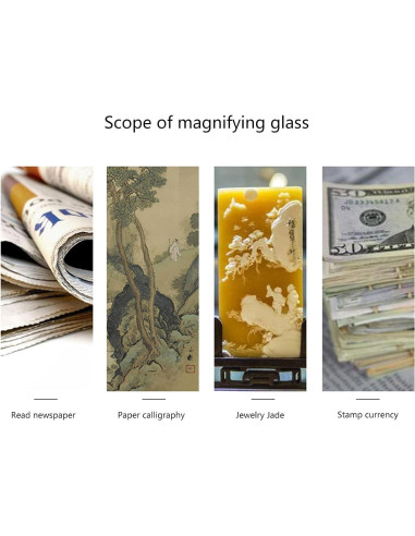 Lupa de bolsillo 15X PurYupearl de metal plegable con llavero