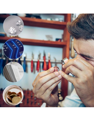 Juego de 2 Lupas de Joyero Ptwola 10x Plegables con Caja