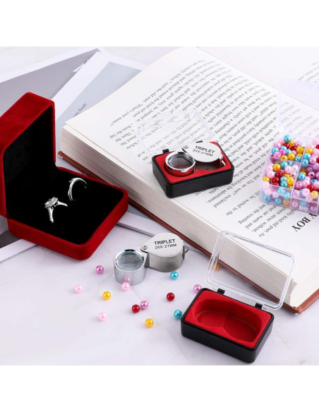Juego de 2 Lupas de Joyero Ptwola 10x Plegables con Caja