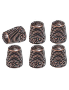 Set de 6 Dedales de Metal de Latón Qintreesify para Costura