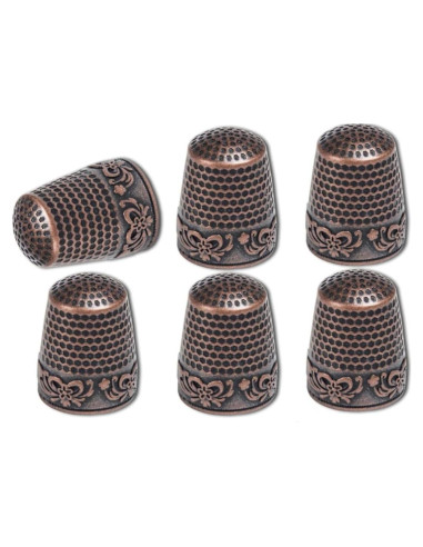 Set de 6 Dedales de Metal de Latón Qintreesify para Costura