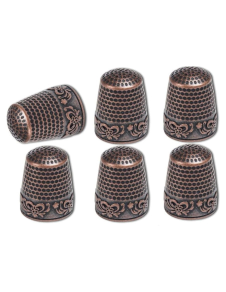 Set de 6 Dedales de Metal de Latón Qintreesify para Costura
