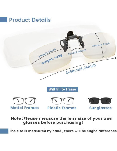 Gafas de lectura clip en Riwissipa anti luz azul 2.25x unisex