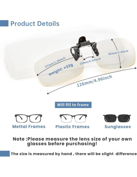 Gafas de lectura clip en Riwissipa anti luz azul 2.25x unisex