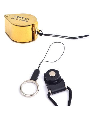 Paquete de 2 Lupas de Joyero Plegables KMOSPAD 30X Metal