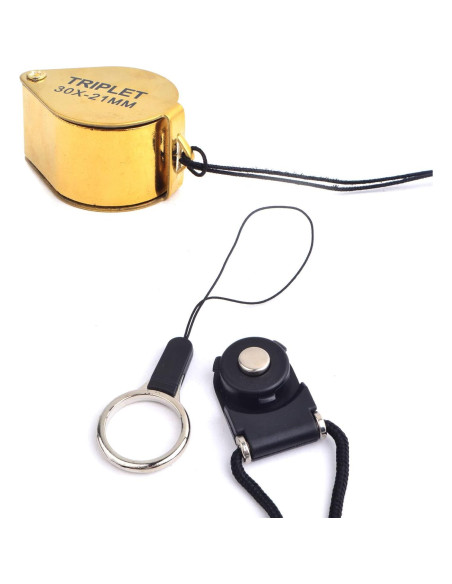 Paquete de 2 Lupas de Joyero Plegables KMOSPAD 30X Metal