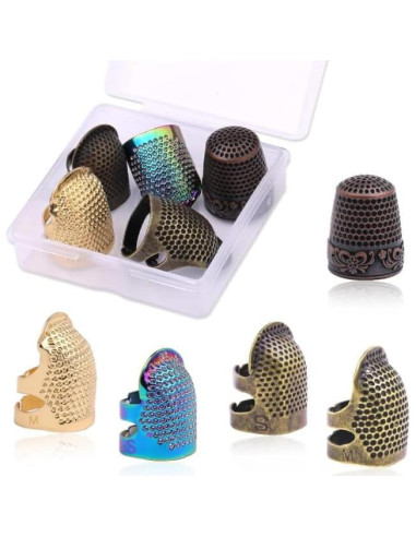 Set de 6 Dedales de Metal de Latón Qintreesify para Costura