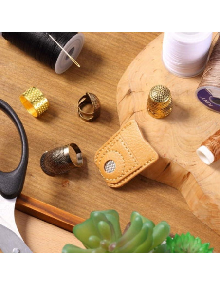 Set de 6 Dedales de Metal de Latón Qintreesify para Costura