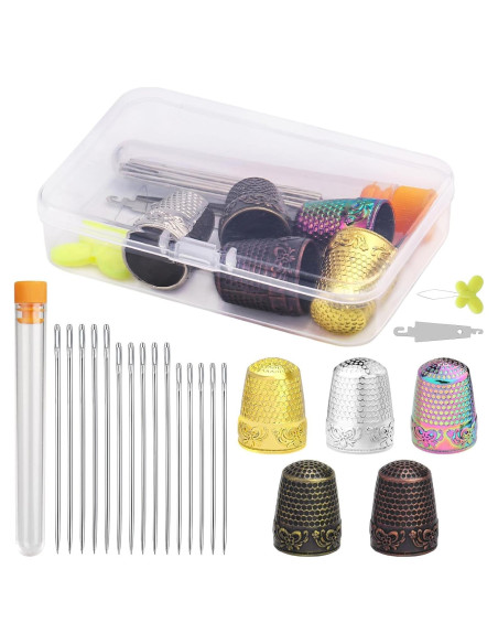 Kit de Costura Nitlak 24 Pcs con Dedales y Agujas