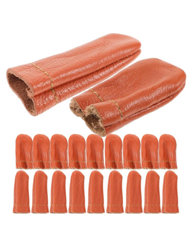 20 Dedales de Cuero SEWACC para Coser a Mano - Protectores de Dedos