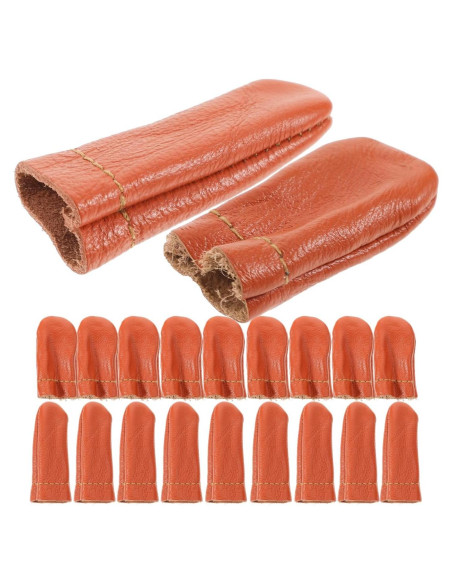 20 Dedales de Cuero SEWACC para Coser a Mano - Protectores de Dedos