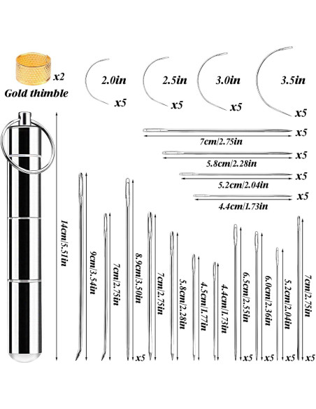 Kit de Agujas de Costura Tikjiua 63 Piezas para Tapicería