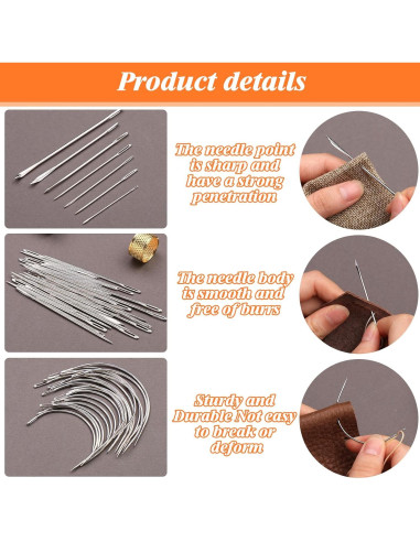 Kit de Agujas de Costura Tikjiua 63 Piezas para Tapicería