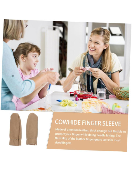 20 Dedales de Cuero SEWACC para Coser a Mano - Protectores de Dedos