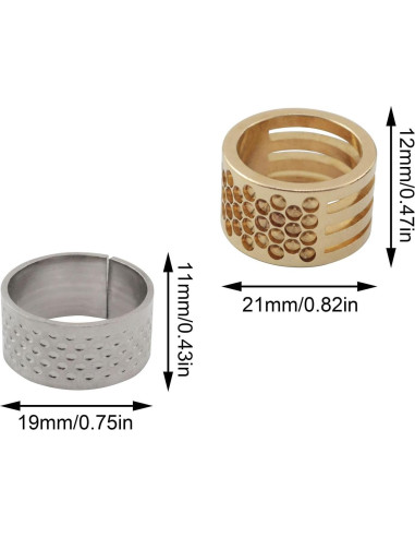 Juego de Dedales de Metal XGNG para Costura - 4 Piezas