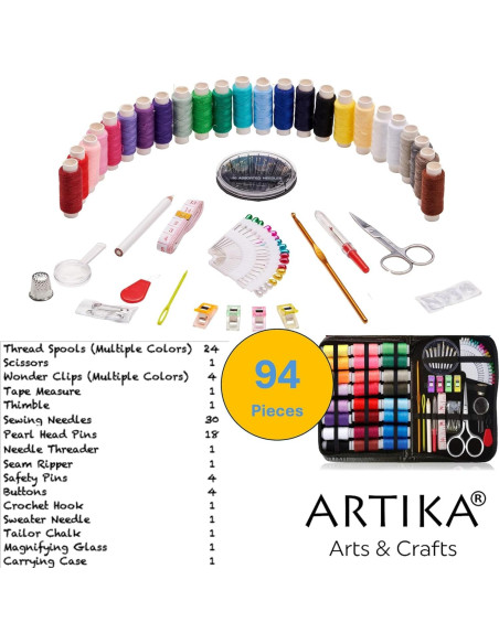 Kit de Costura Artika 94 Piezas para Adultos y Niños