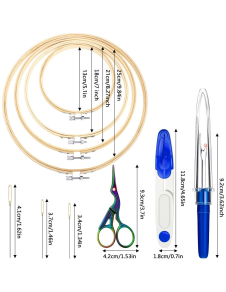Kit de Bordado Mudder 53 Piezas con Aros y Herramientas